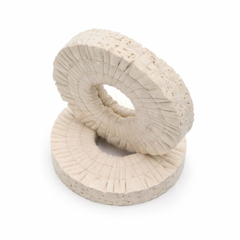 Set 2 perii polișare Holzmann KAM 215 – bumbac 150x50x20 mm, pentru obținerea unui finisaj curat și profesional al cantului după aplicare.
