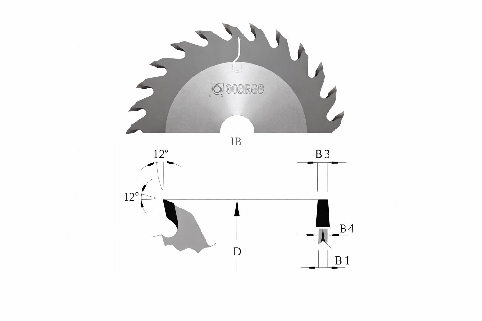 Pânza incizor 90 x 3,1/4,2 x 22 mm Z12 OMAS este destinată operațiilor de incizare în procesele de debitare a panourilor din lemn și materiale derivate, fiind utilizată pentru realizarea unei tăieturi preliminare curate pe fața inferioară a materialului.